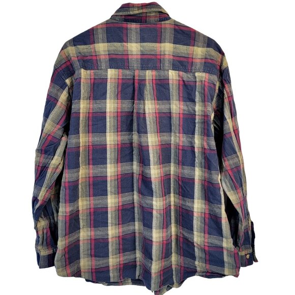 Vintage 90s Plaid Long Button Shirt Women XL Collar Top Work Casual 14 16 Spring - Picture 9 of 16